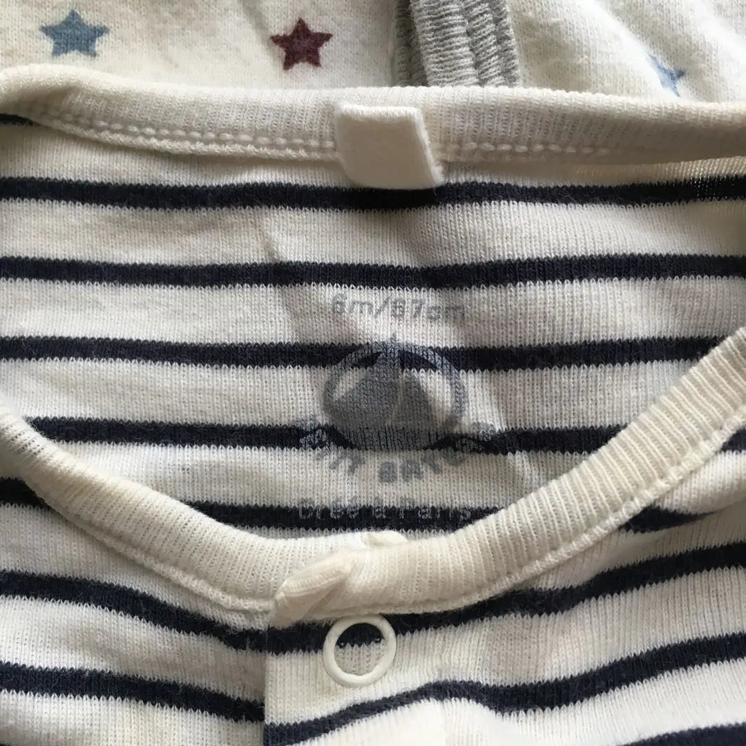 Petit Bateau Baby Romper Long Sleeve [6m 67cm] 3-piece set | プチバトー ベビーロンパース 長袖【6m 67cm】3点セット