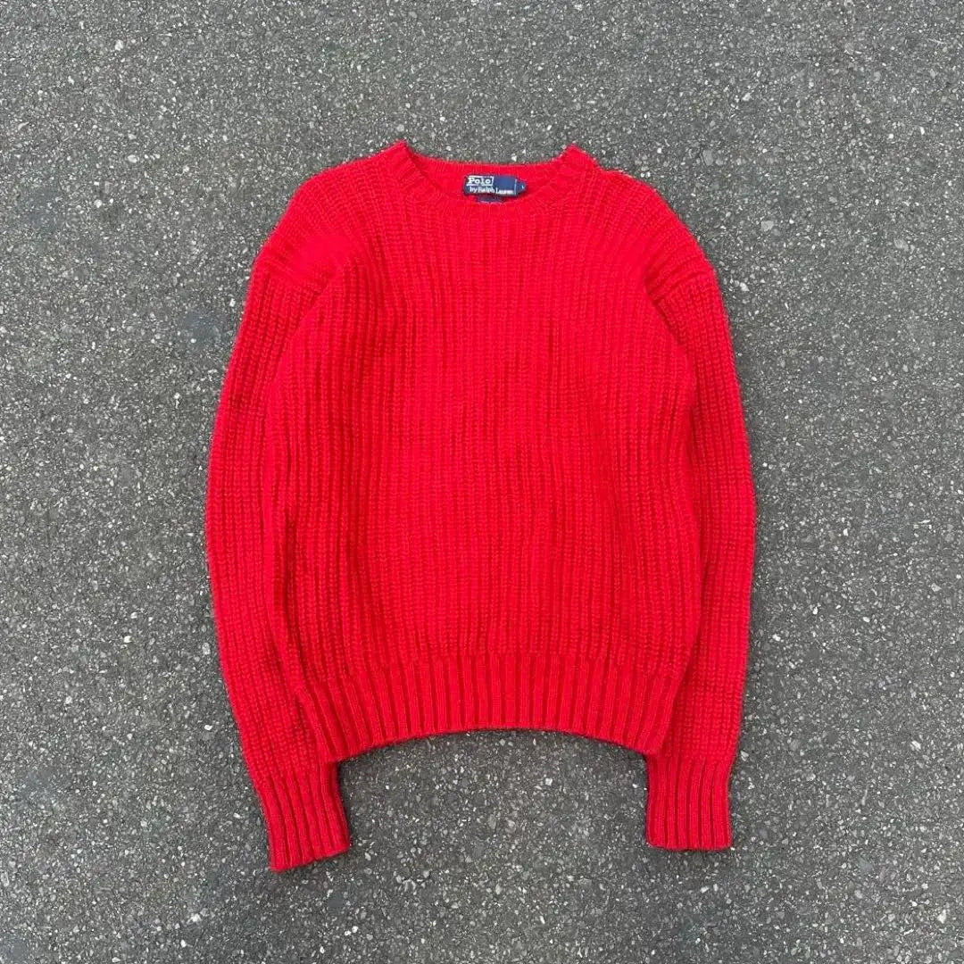 90s POLO BY RALPH LAUREN wool knit red L