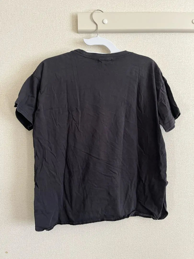 Samantha Moss Black Women's T-shirt Slit Short Sleeve | サマンサモスモス　黒　ブラック　レディース　Tシャツ　スリット　半袖