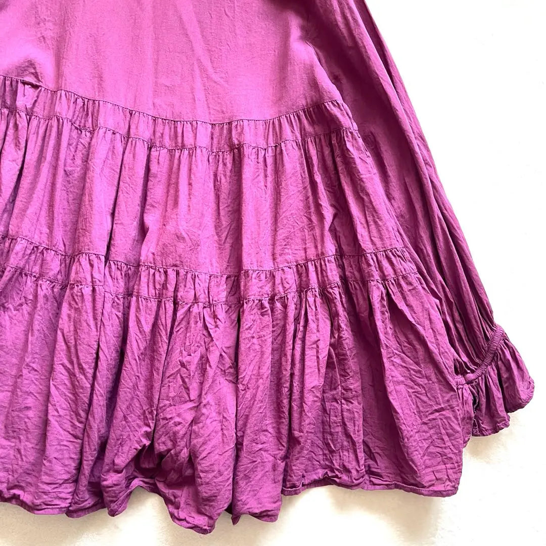 [Americanholic] Candy Leave Tea Eudo Tunic Purple | 【AMERICANHOLIC】キャンディースリーブティアードギャザーチュニック紫