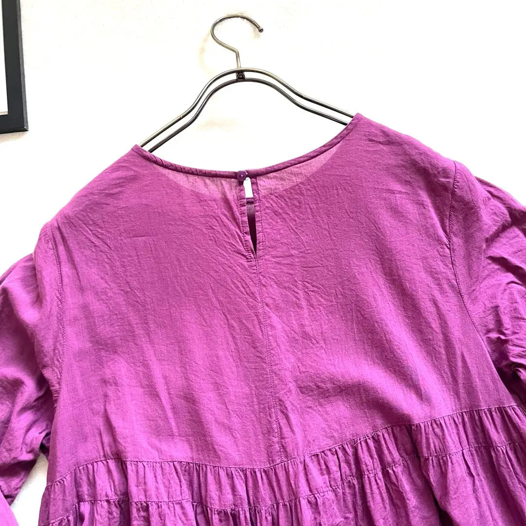 [Americanholic] Candy Leave Tea Eudo Tunic Purple | 【AMERICANHOLIC】キャンディースリーブティアードギャザーチュニック紫