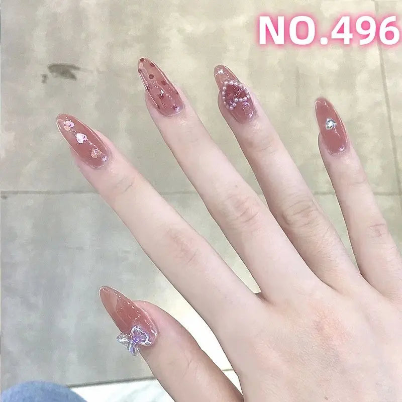 Limited time discount 496 Beautiful girl nail tips False nails Natural Christmas Flower xa1