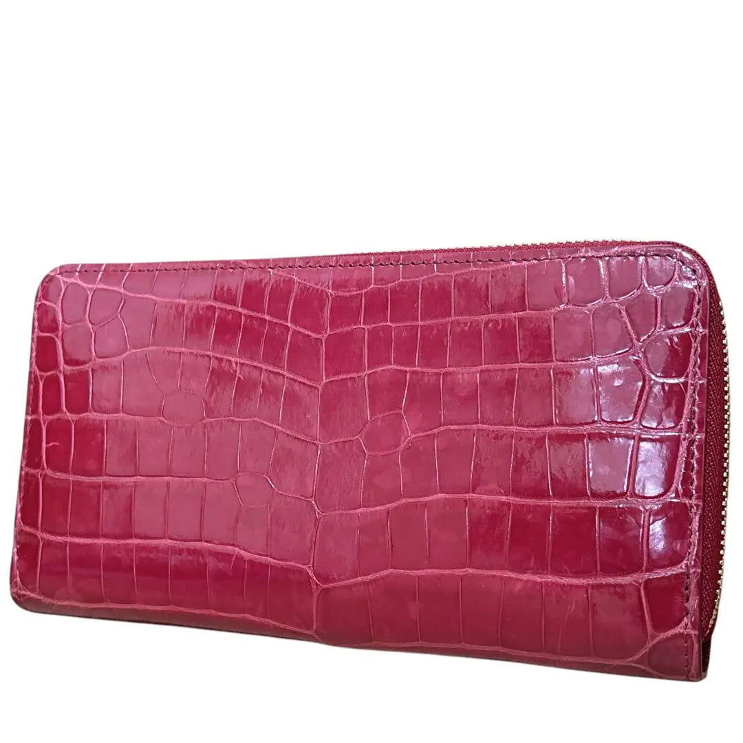 Superb condition, rare Louis Vuitton alligator crocodile zippy wallet long wallet red