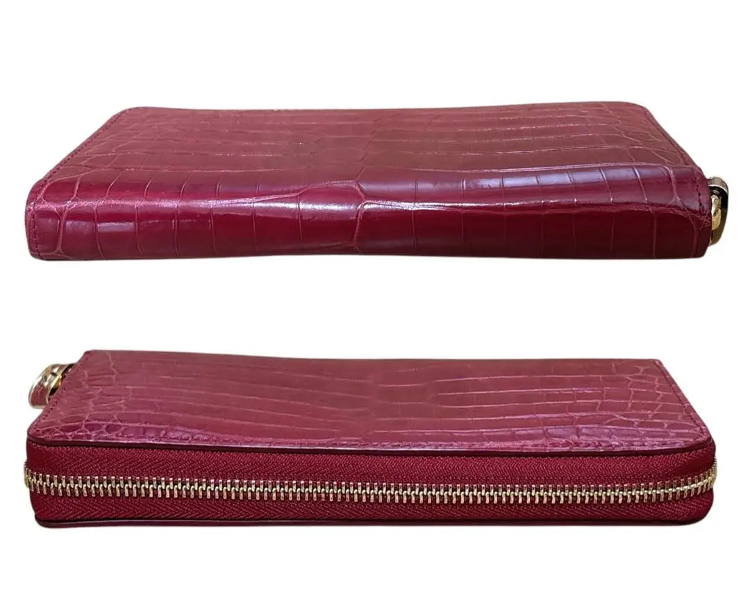 Superb condition, rare Louis Vuitton alligator crocodile zippy wallet long wallet red