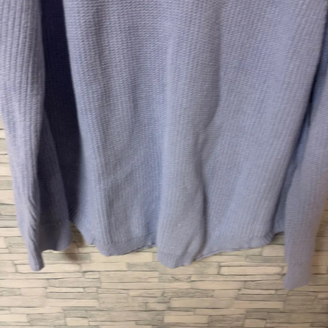 Gee Knit [L] Blue Cotton Blend Round Hemnit Fashionable | ジーユー　ニット　【L】　ブルー　コットンブレンドラウンドヘムニット　おしゃれ