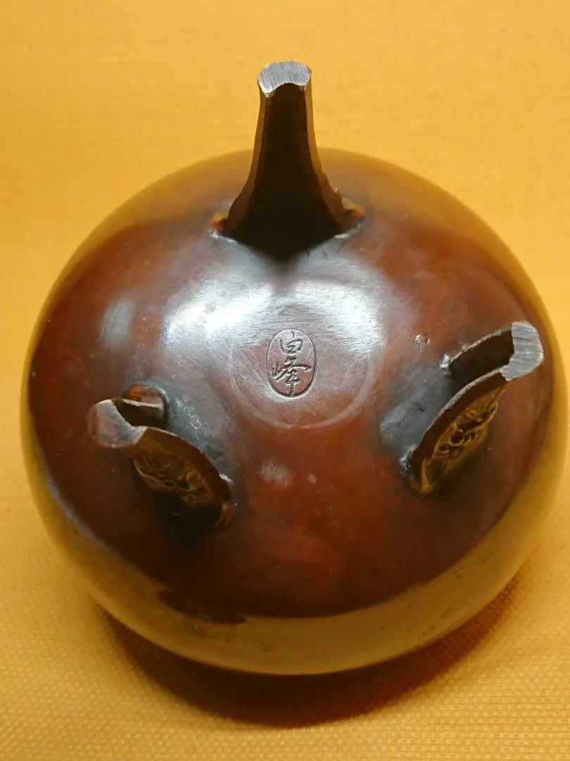 [Buen estado] Quemador de incienso, Tapa de león, Cobre fundido, Utensilios para la ceremonia del té, Adornos, Interiores, Artesanía, Obras de arte, A1575