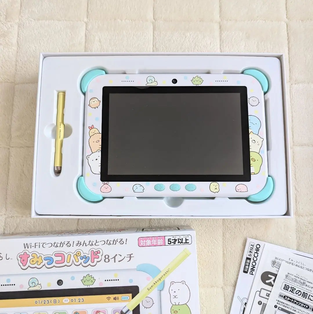 PINOCCHIO Sumikko Pad Juguete educativo de 8 pulgadas, hermoso | PINOCHO すみっこパッド 8インチ 知育玩具 美品