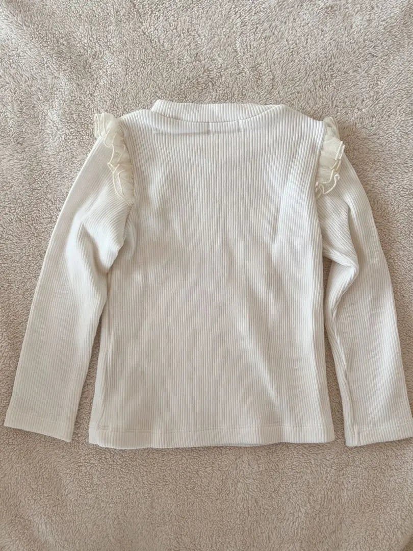 [Not worn] Meso piano rib braid floral embroidery frill tops 100