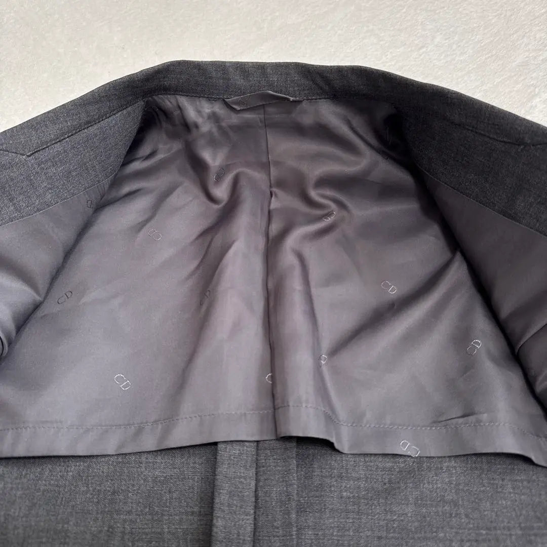 Superb condition Dior double tailored jacket gray metal buttons mohair blend