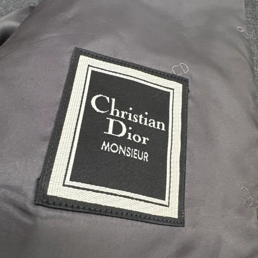 Superb condition Dior double tailored jacket gray metal buttons mohair blend