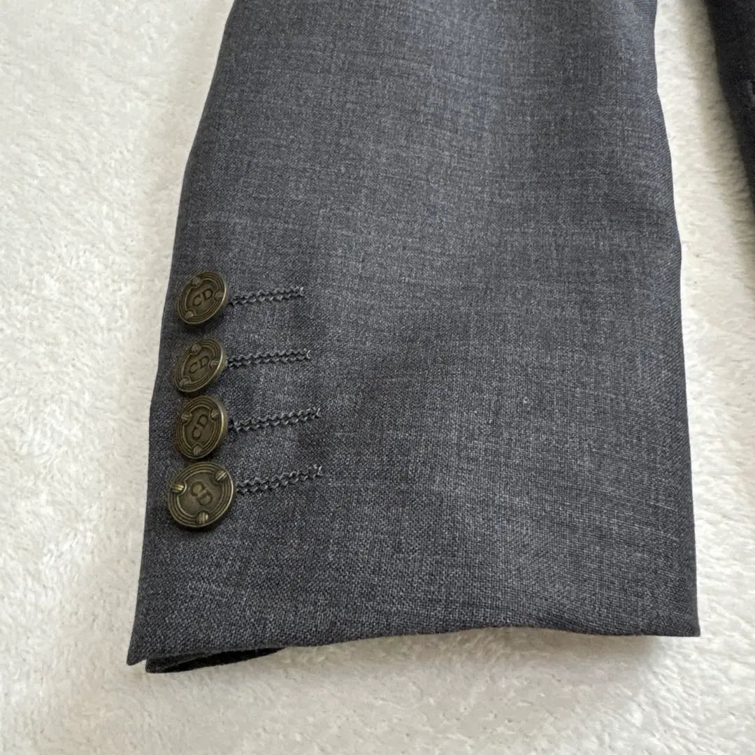 Superb condition Dior double tailored jacket gray metal buttons mohair blend