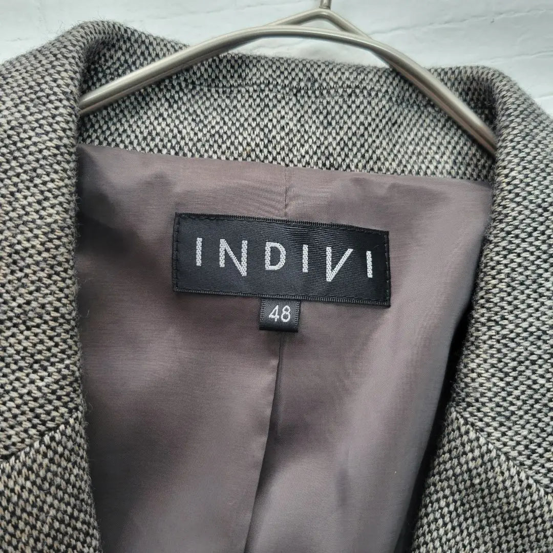 Indivi*Chaqueta entallada de mezcla de lana*Talla 48*Talla grande*Gris