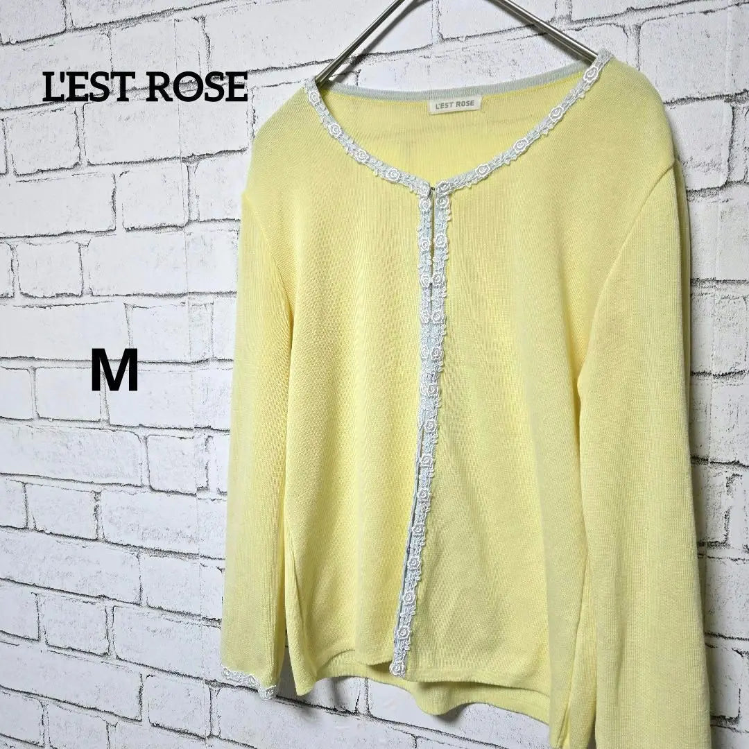 L'EST ROSE Ladies Nit Cardigan Light yellow translation Ali M | L'EST ROSE レディースニットカーディガン　薄手　黄色　訳アリ　M