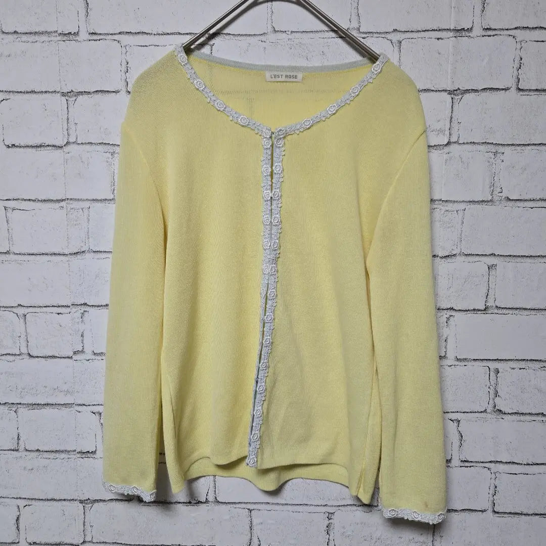 L'EST ROSE Ladies Nit Cardigan Light yellow translation Ali M | L'EST ROSE レディースニットカーディガン　薄手　黄色　訳アリ　M