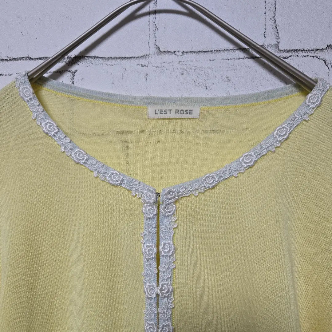 L'EST ROSE Ladies Nit Cardigan Light yellow translation Ali M | L'EST ROSE レディースニットカーディガン　薄手　黄色　訳アリ　M