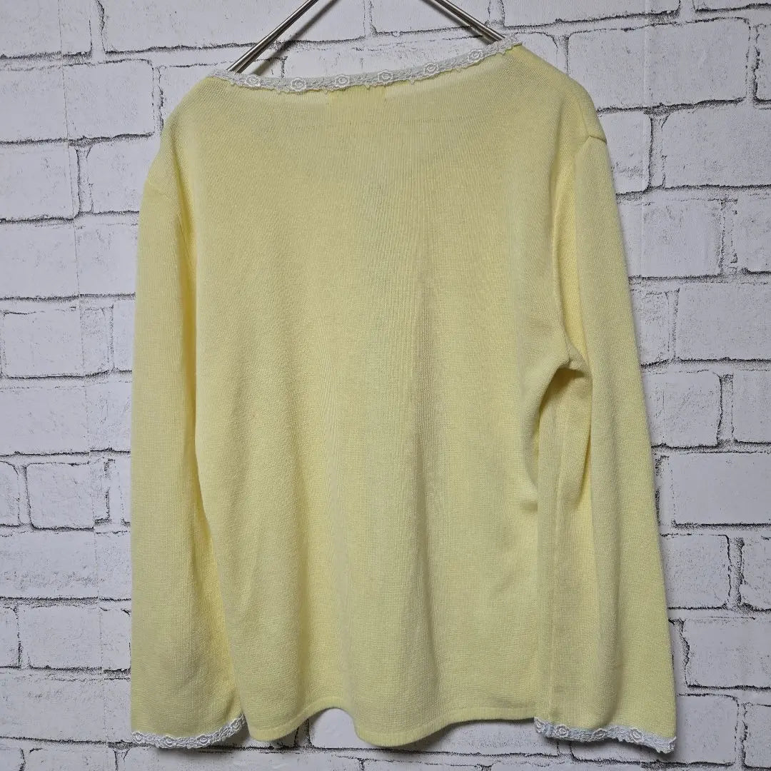 L'EST ROSE Ladies Nit Cardigan Light yellow translation Ali M | L'EST ROSE レディースニットカーディガン　薄手　黄色　訳アリ　M