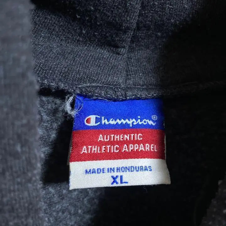 Parka con capucha con logotipo de Champion en gris XL, ropa antigua de EE. UU., para hombre, gris