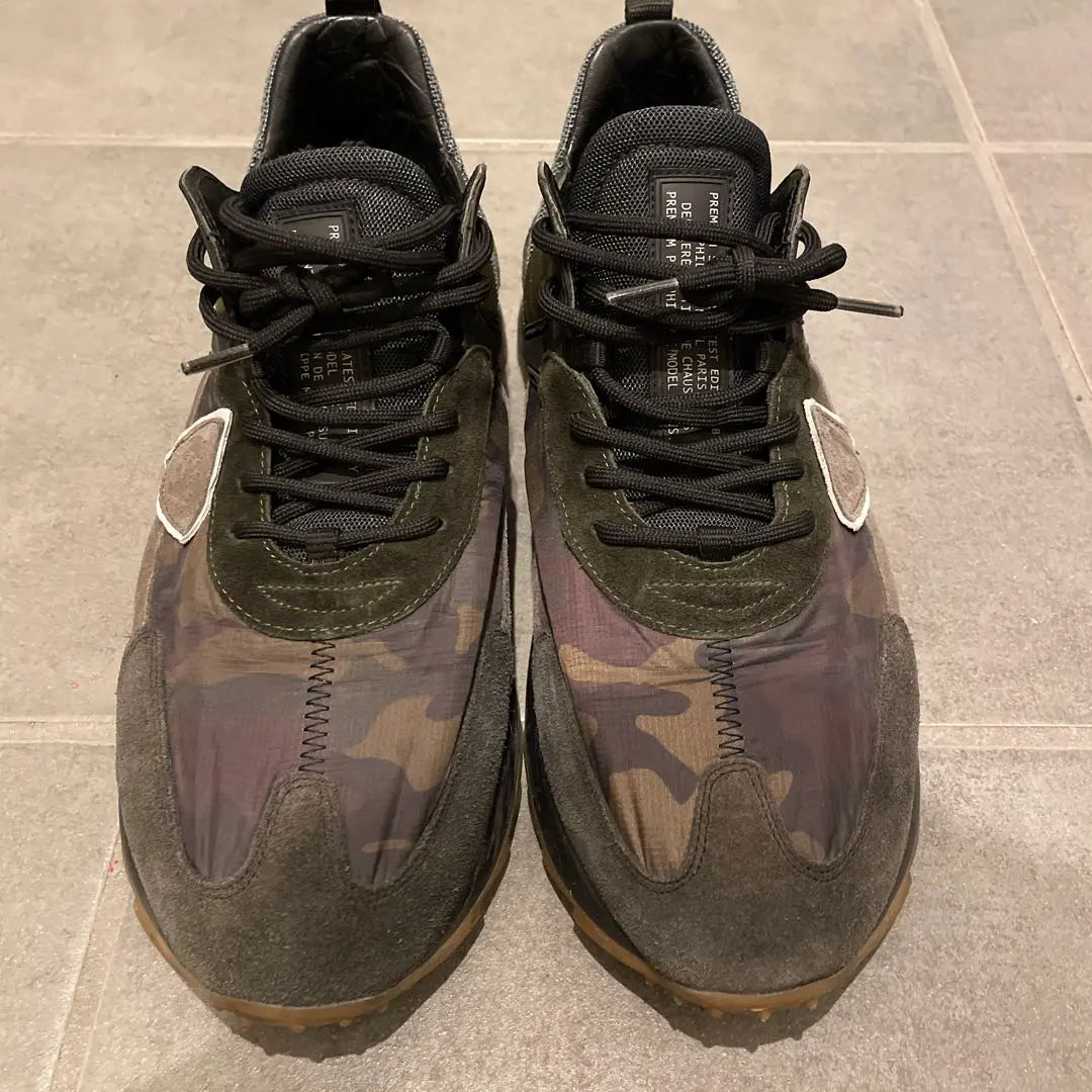 Philip model nylon x leather sneakers camouflage pattern size 41