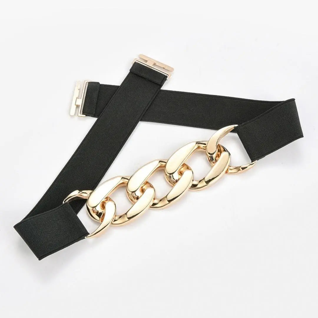 Rubber belt for women gold party dress one piece belt thick