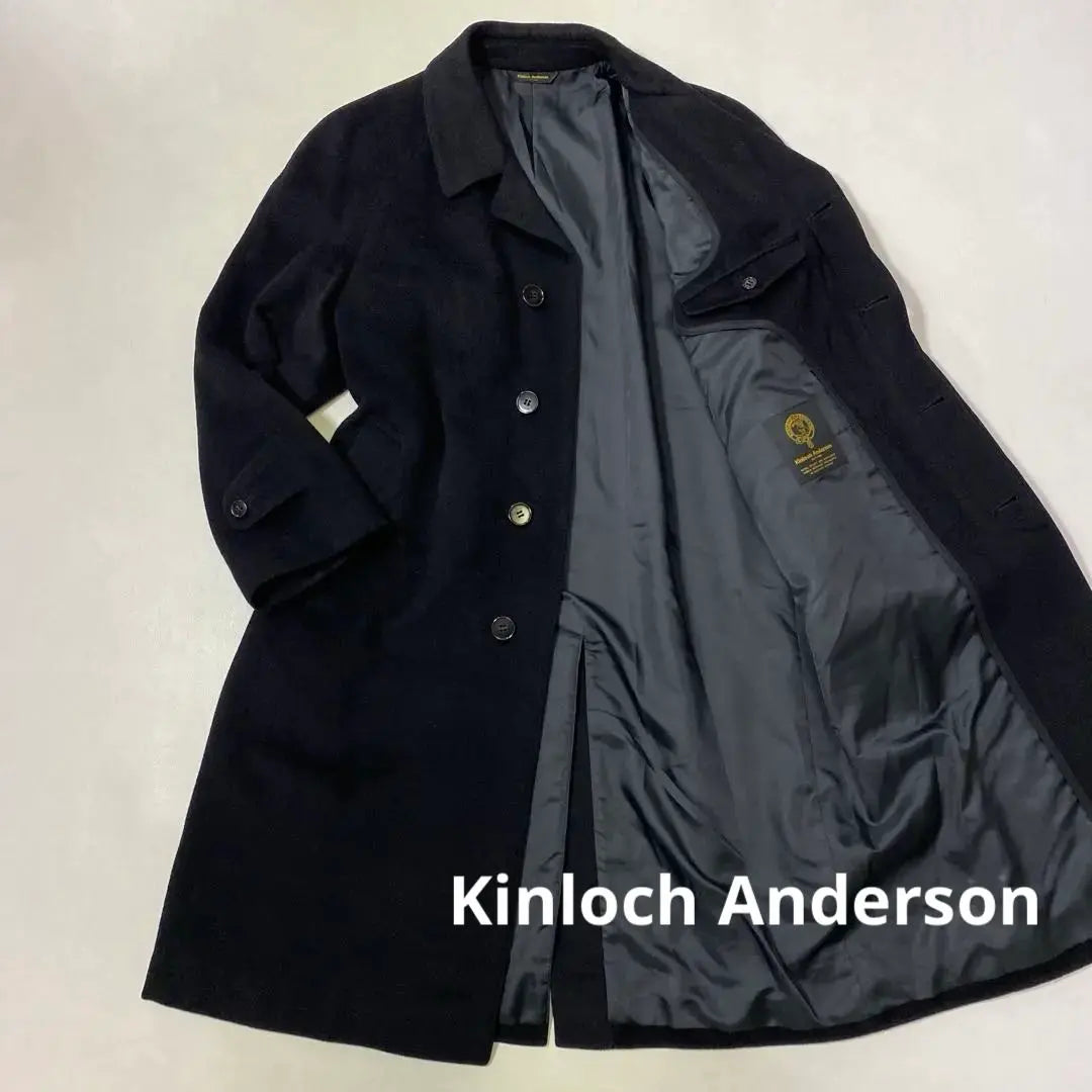 Kinloch Anderson Wool Cashmere Stainless Steel Collar Coat M Black