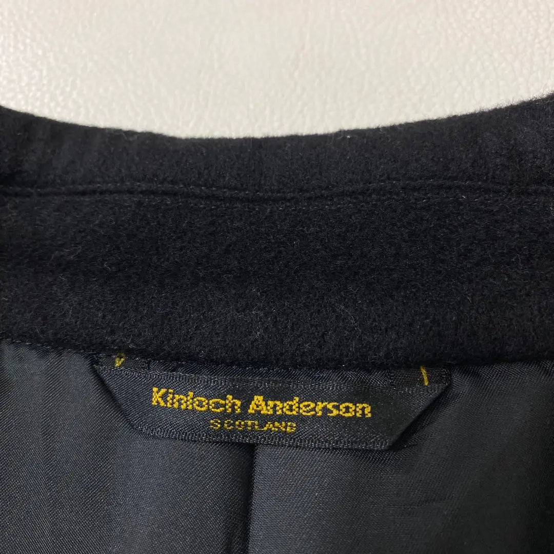 Kinloch Anderson Wool Cashmere Stainless Steel Collar Coat M Black