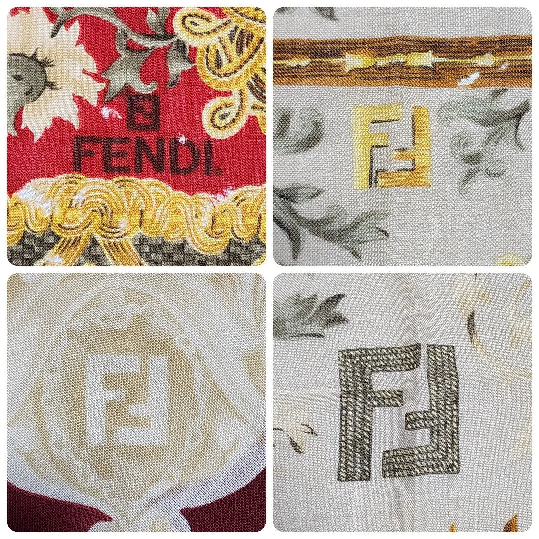 ★FENDI★Estola, chal, zucca, arabesco, borla, mezcla de lana, rojo