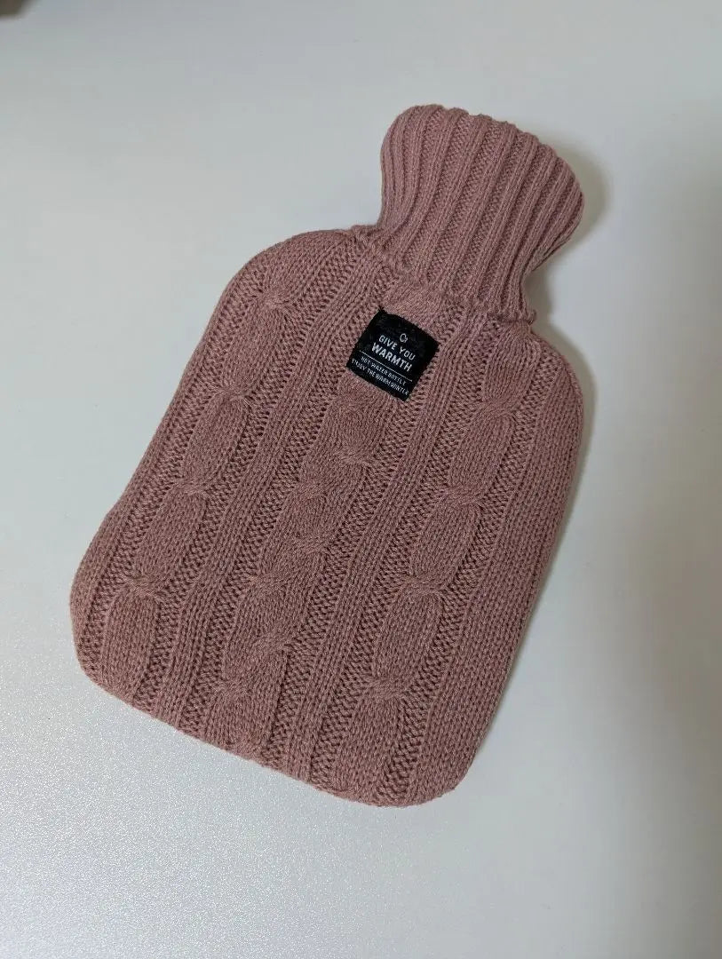 Hot water bottle with cover ice pillow power saving knit eco winter warm workplace 1L gray