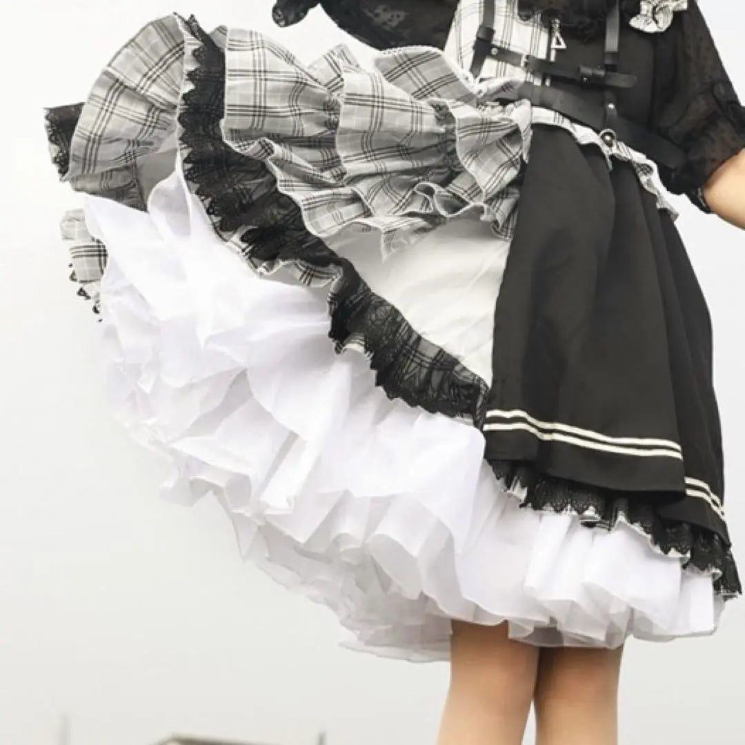 Fluffy Pannier Skirt Cosplay Maid White 50cm Lolita Wedding