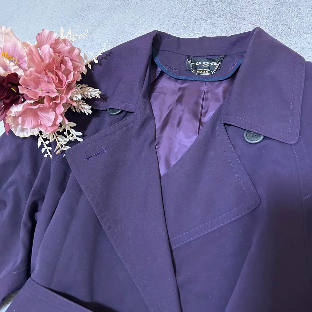 [Roga] Renaun Look Purple Trench Coat Spring Coat Double