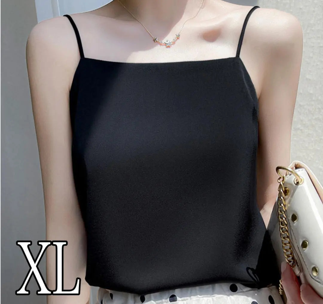 [Lowest price] Camisole short length inner top black XL