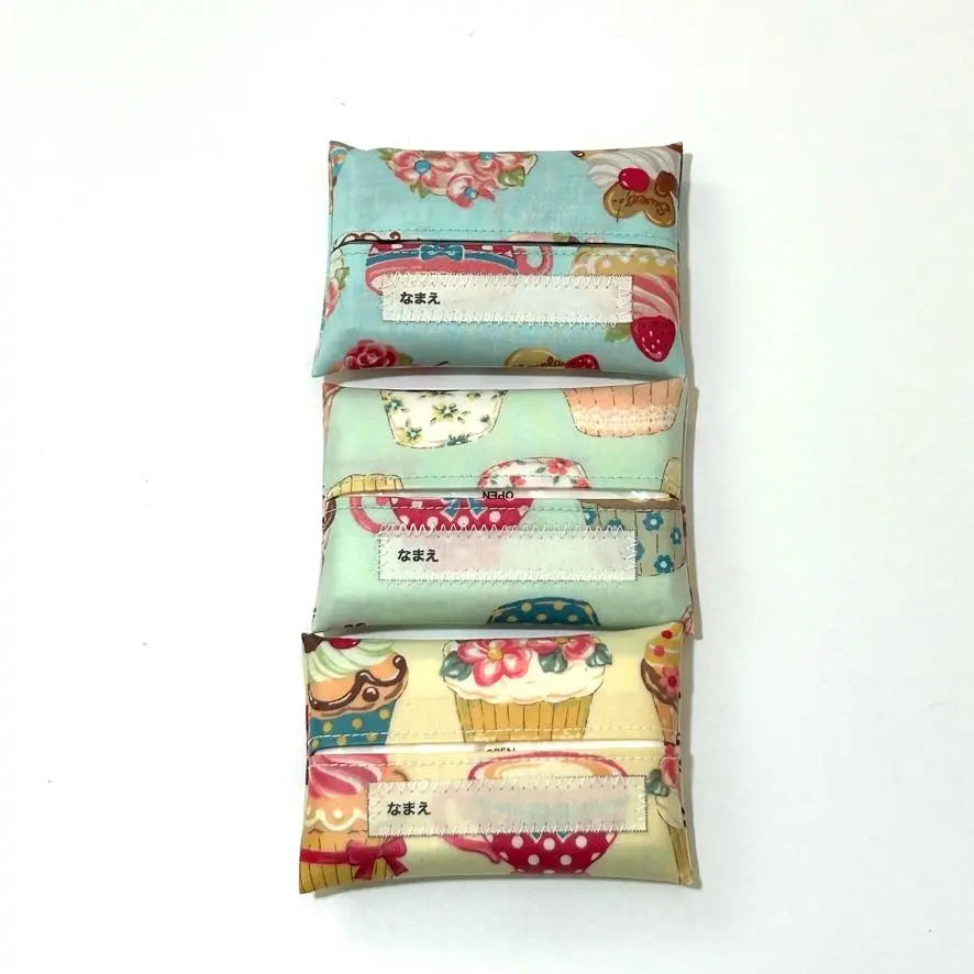 Set of 3 [Sweets Pattern] Kids *Pocket Tissue Case