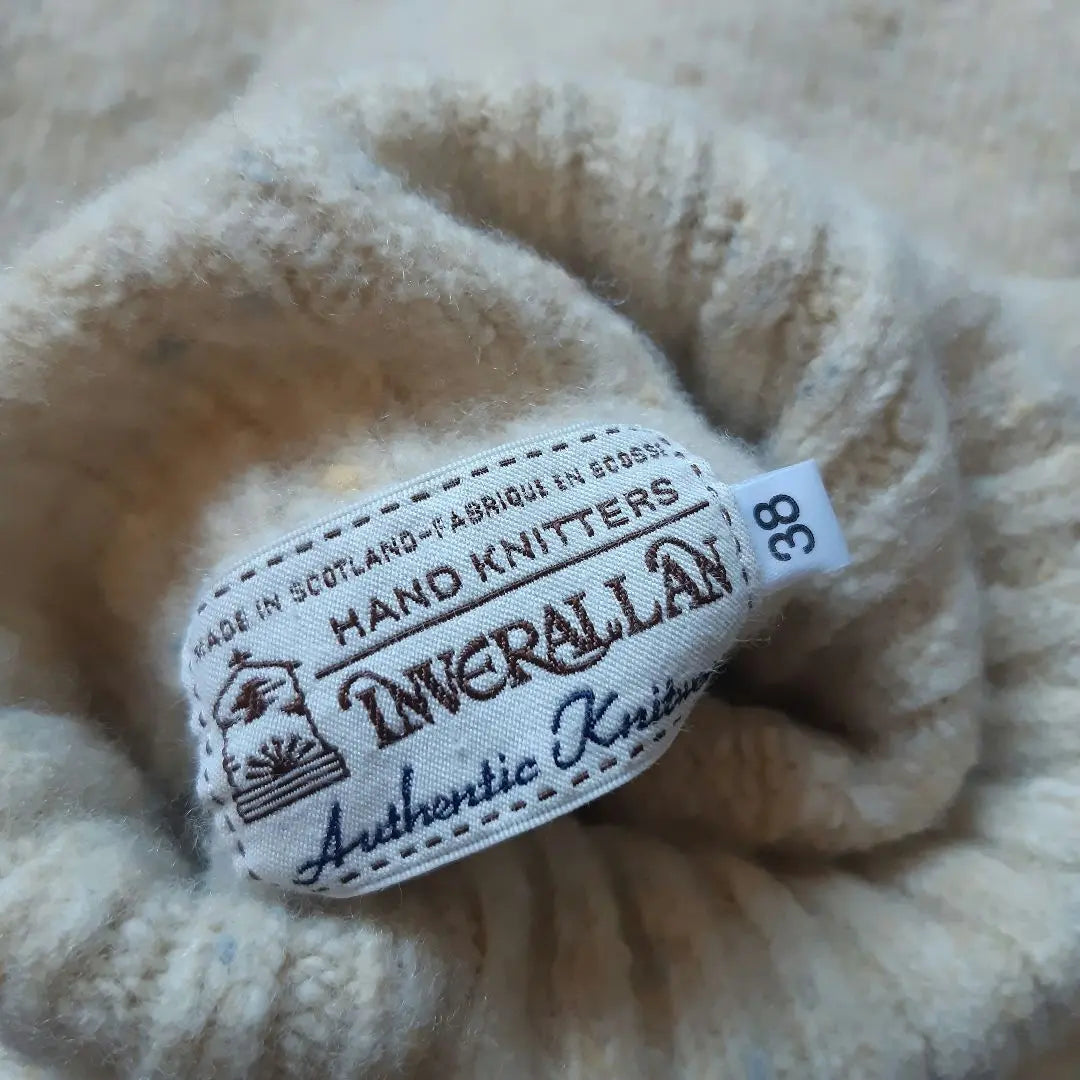 Made in the UK INVERALLAN trough knit handmade size 36 38 | 英国製 INVERALLAN 斑 タートルニット ハンドメイド サイズ36 38