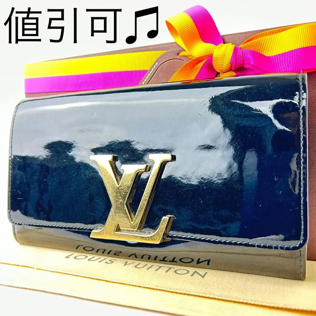 [Rare] [Good] Louis Vuitton ☆ Long wallet ☆ Black ☆ Genuine ☆ Beautiful ☆ M61316