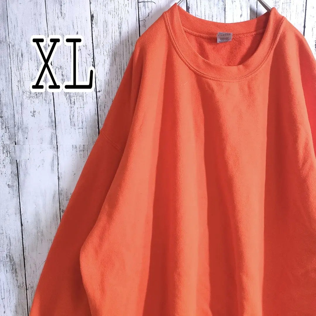 [Gildan] Sweatshirt XL Orange, No Eyes, Plain, Thick Arm, Fleece Lined, Hade