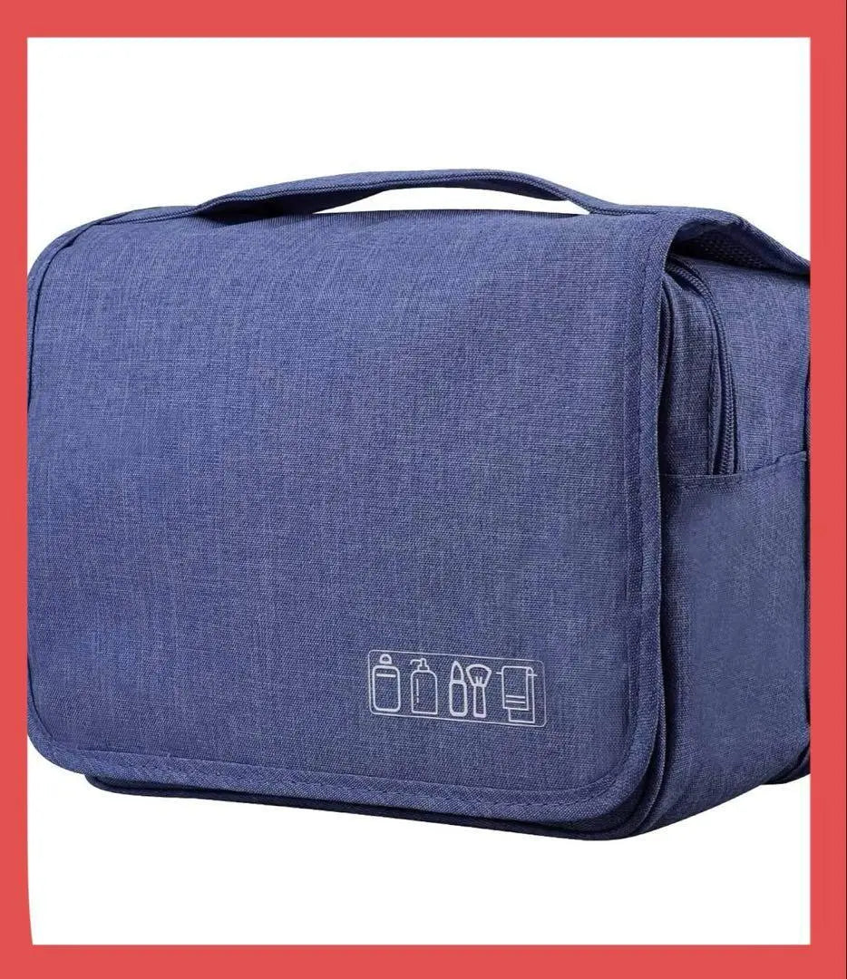 [Toiletory Bag] Travel Makeup Pouch with Hook Hanging (Dark Blue)