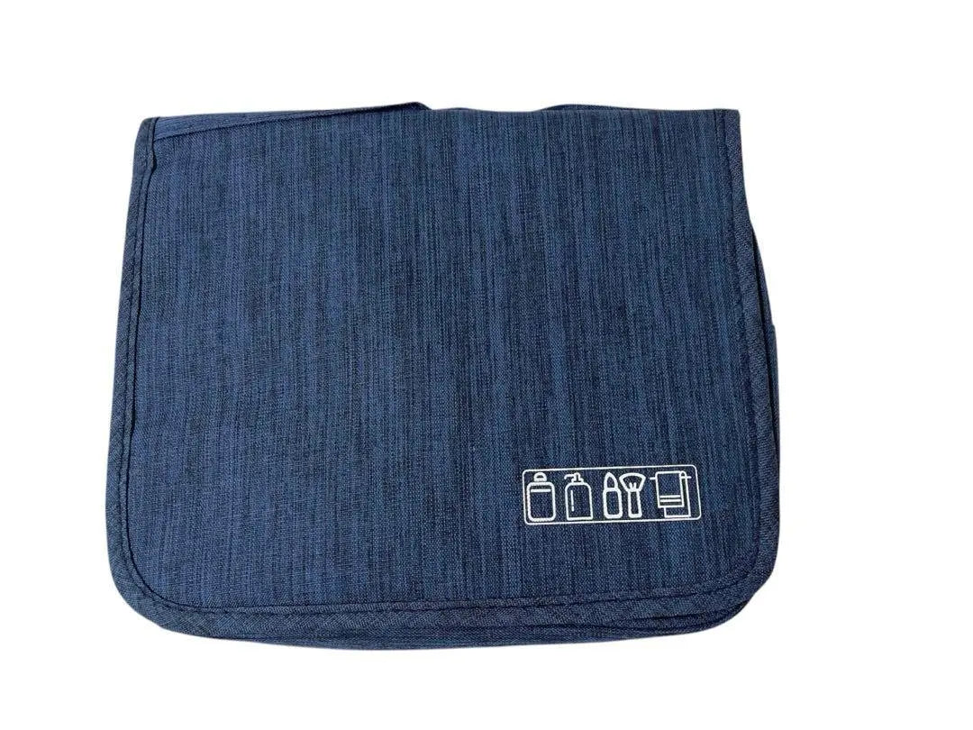 [Toiletory Bag] Travel Makeup Pouch with Hook Hanging (Dark Blue)