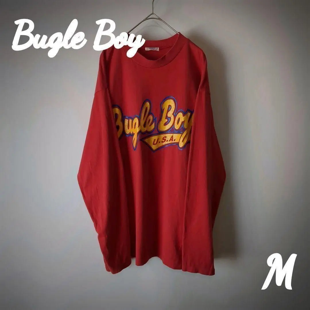 [Super Special Price] Bugle Boy Long Sleeve T-Shirt Made in Japan Old Clothes 80s M Big Logo