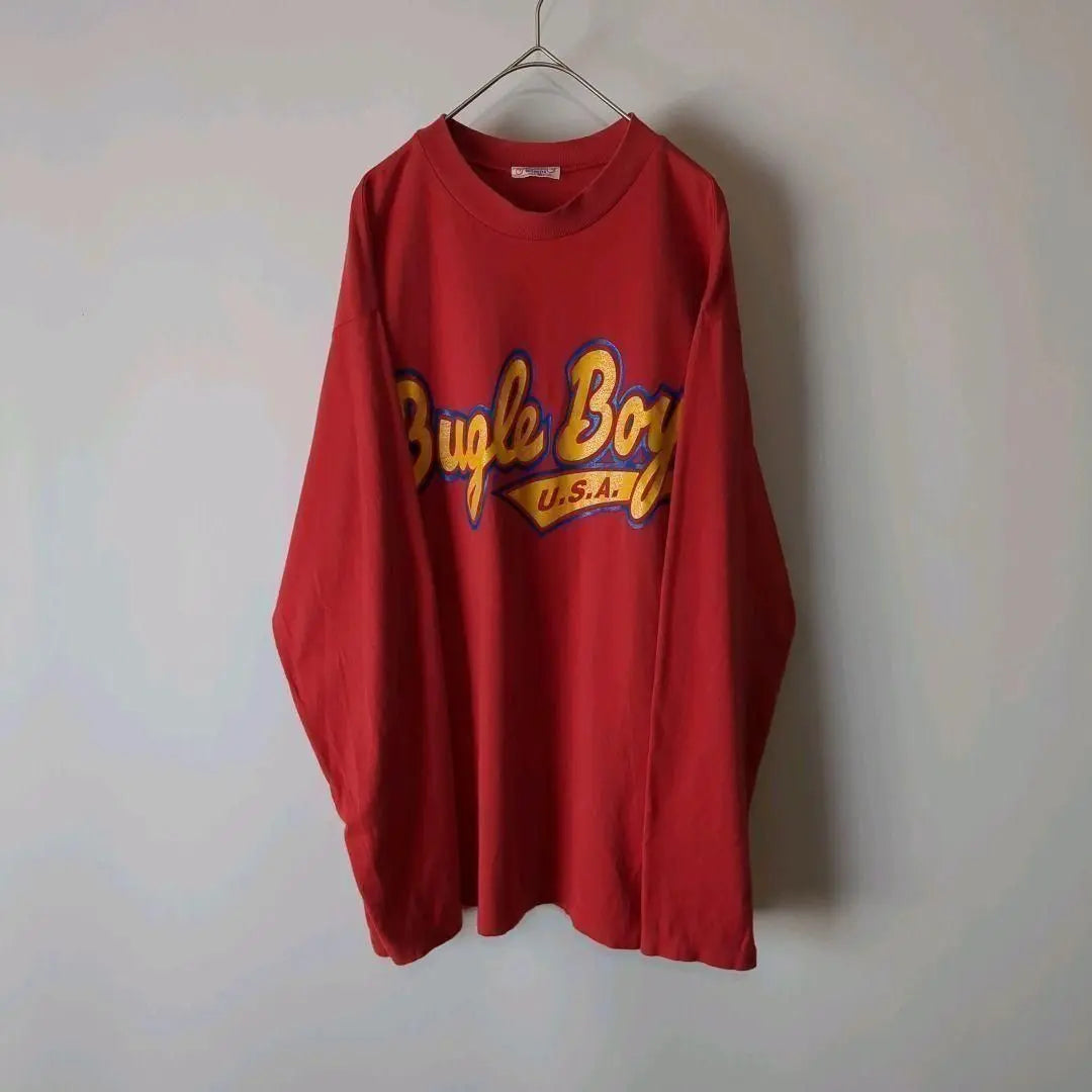 [Super Special Price] Bugle Boy Long Sleeve T-Shirt Made in Japan Old Clothes 80s M Big Logo