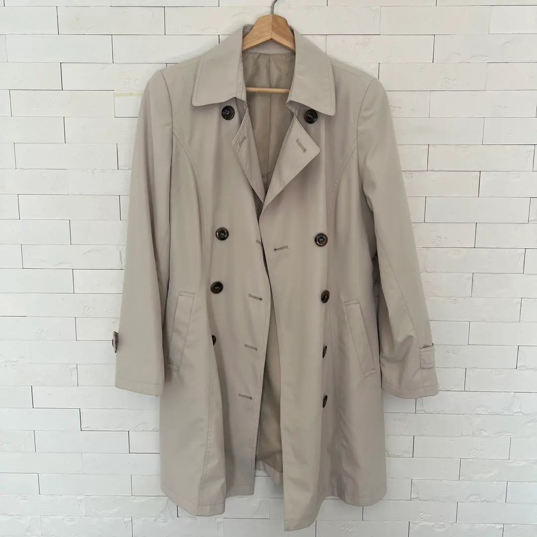 Beige Double Breasted Trench Coat