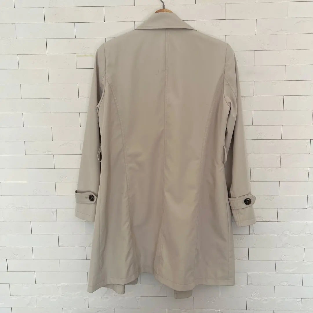 Beige Double Breasted Trench Coat