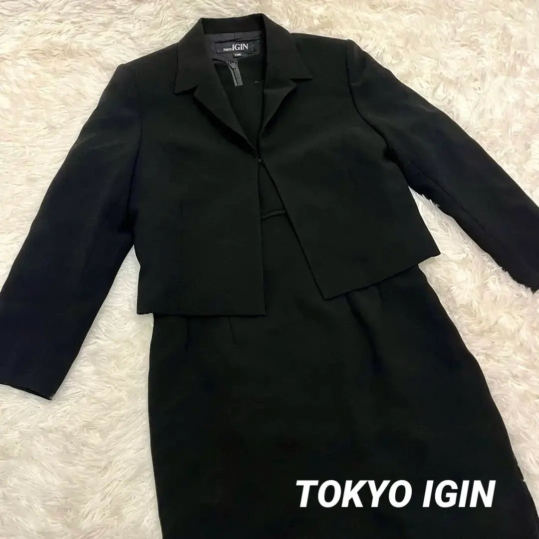 [Good condition] TOKYO IGIN ribbon black formal suit size 9 set up