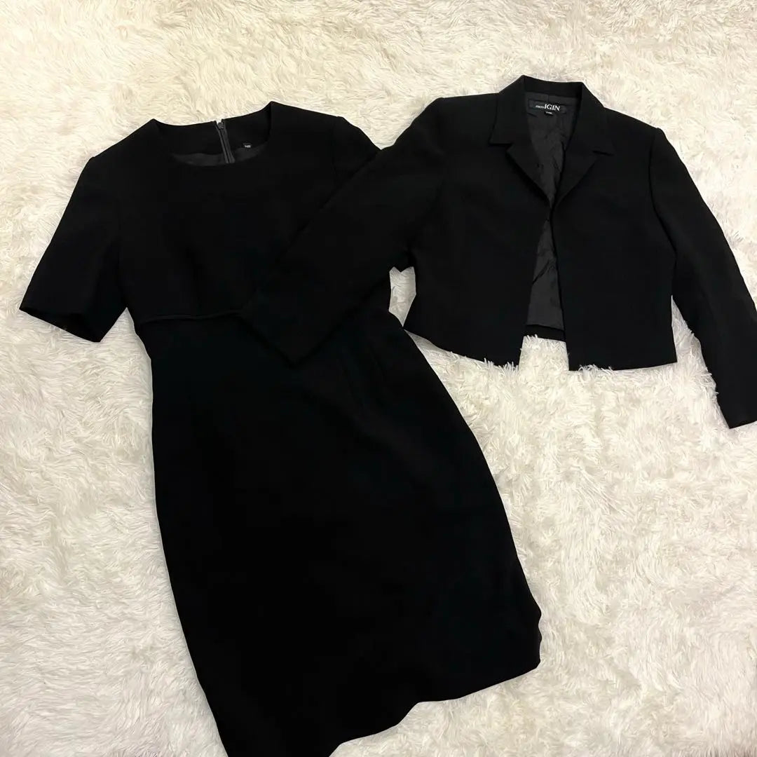 [Good condition] TOKYO IGIN ribbon black formal suit size 9 set up