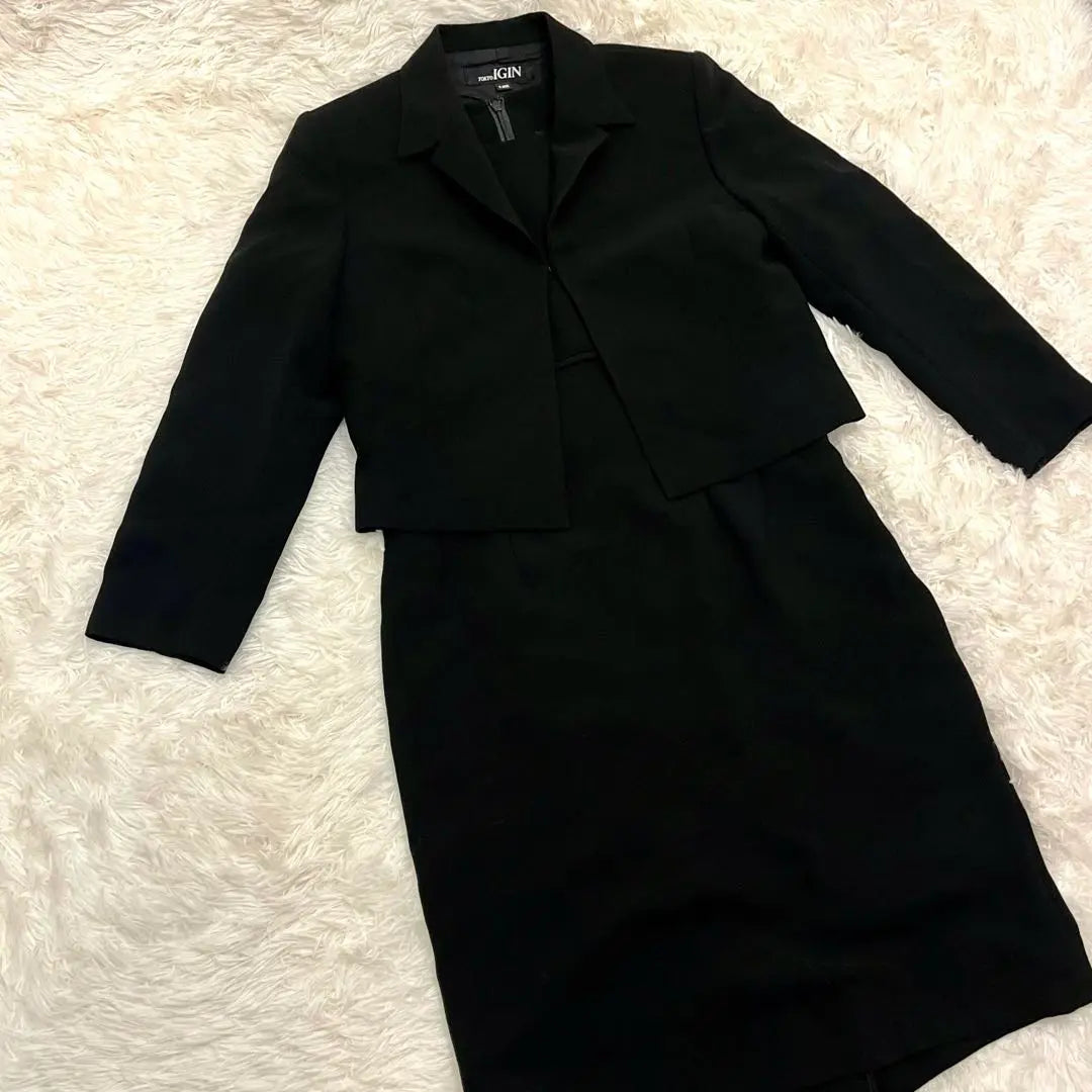 [Good condition] TOKYO IGIN ribbon black formal suit size 9 set up