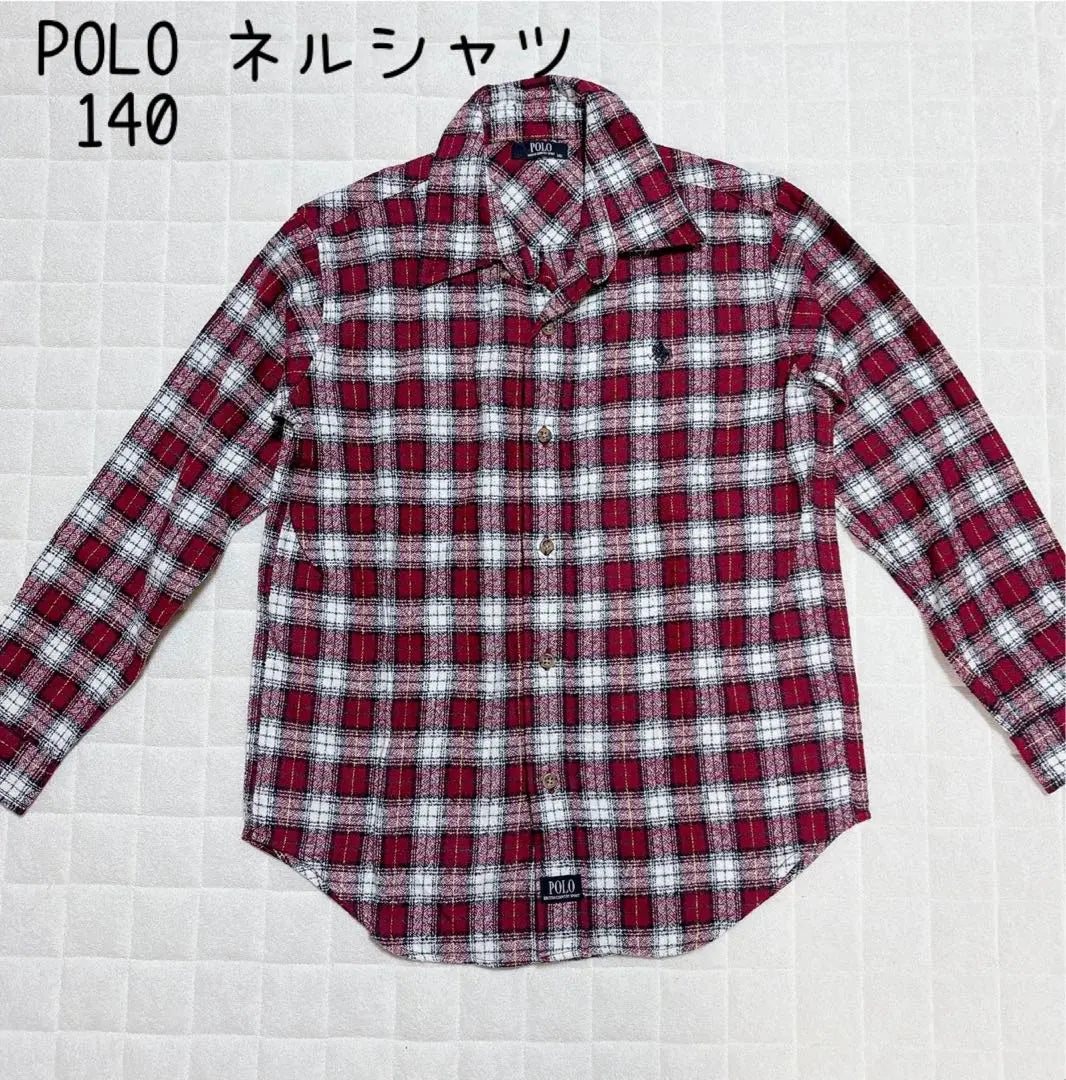 [Good condition] POLO flannel shirt 140