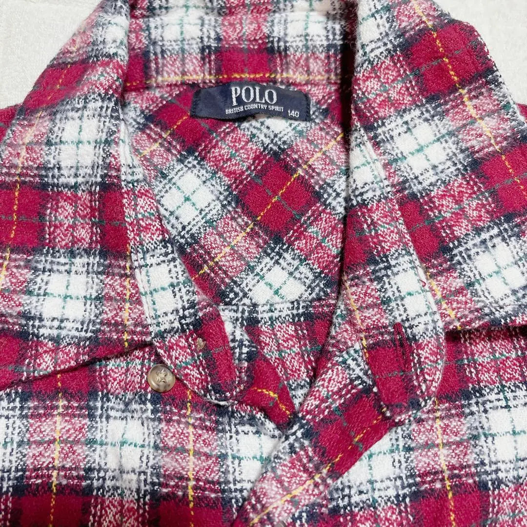 [Good condition] POLO flannel shirt 140