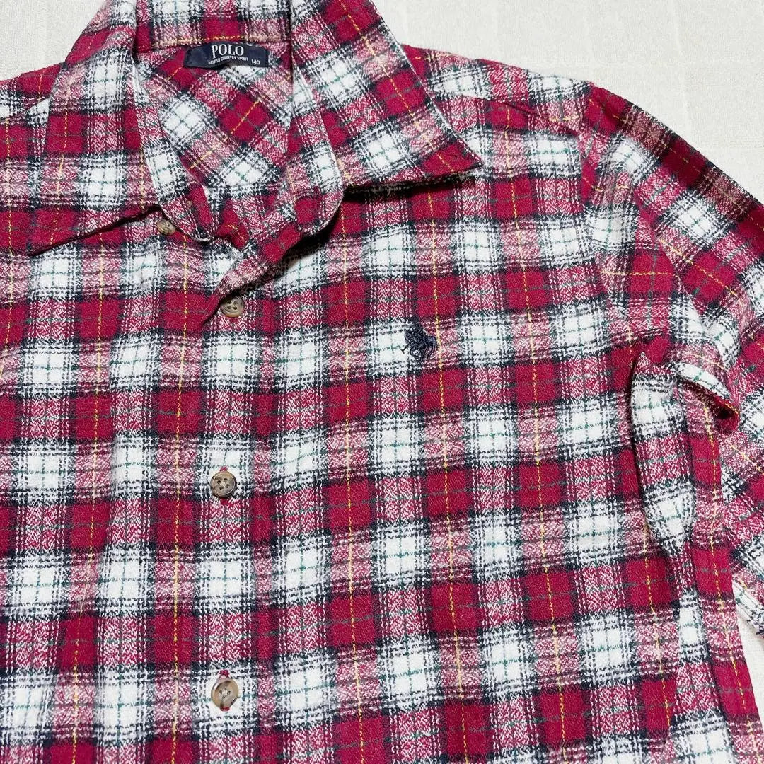 [Good condition] POLO flannel shirt 140