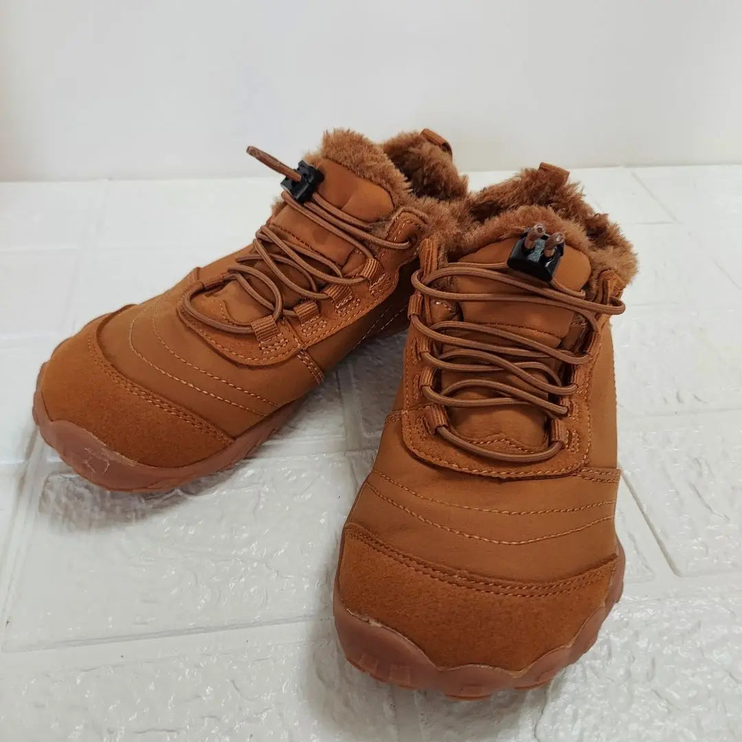 ♥ Botas de nieve anchas Zapatillas cortas con protección contra el frío para niños | ♥幅広 スノーブーツ ショート キッズ 防寒 滑り止め 裏ボア スニーカー