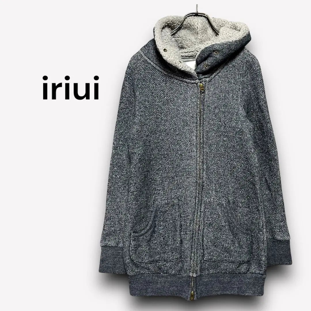 ★iriiji [2] Sudadera con capucha y cremallera completa con boa Casual T2608