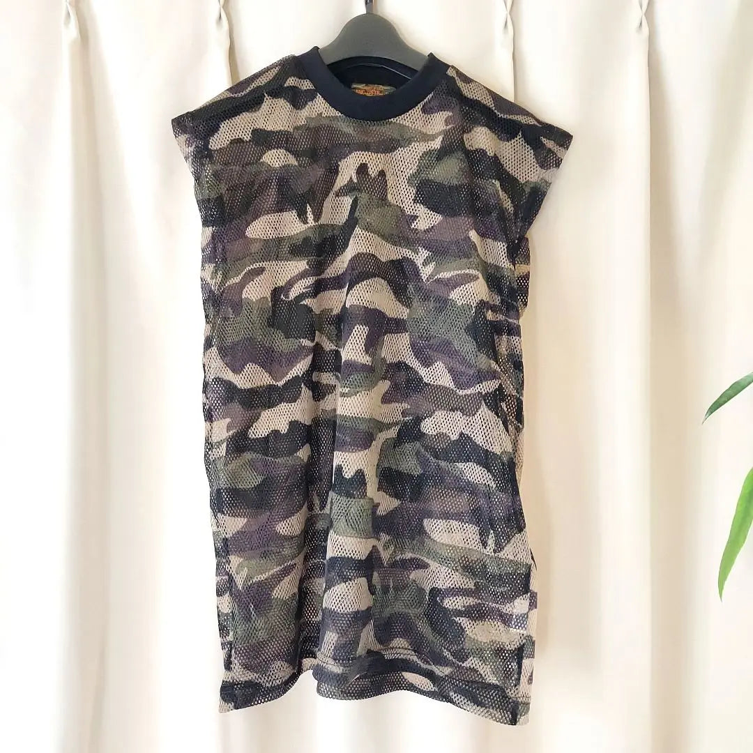 Mesh camouflage sleeveless sheer top, airsoft game, outdoor, fishing, beautiful condition