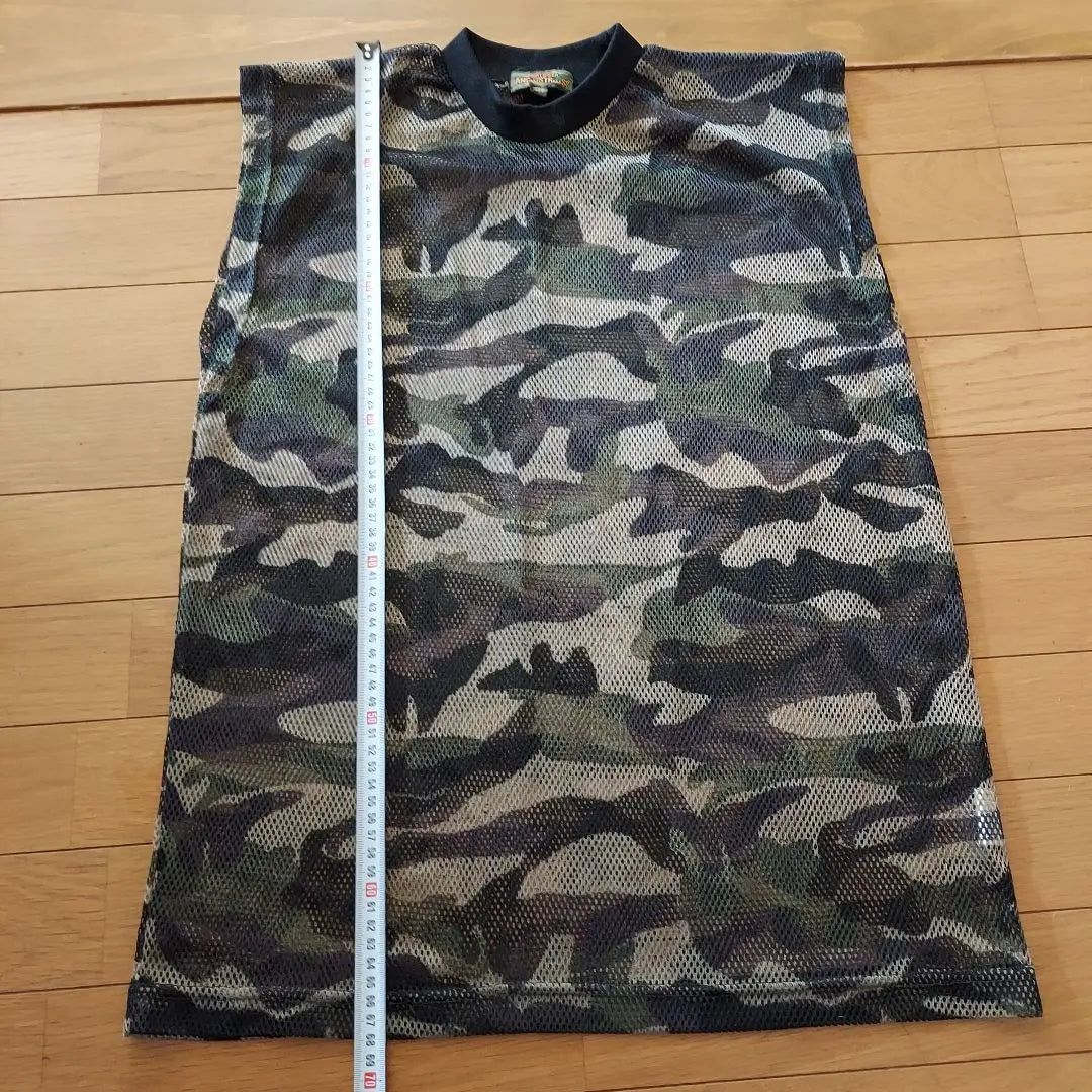 Top transparente sin mangas con estampado de camuflaje de malla, para airsoft, actividades al aire libre, pesca, en perfecto estado